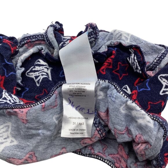 Healthtex Toddler Girls Star Print Ruffle Hem Shorts Size 3T Elastic Waist Blue - Picture 5 of 7